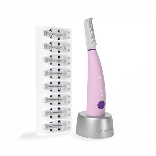 Michael Todd Beauty Sonicsmooth Dermaplane Razor for Women Face + Eyebrow trimmer Dermaplaning System – Peach Fuzz Remover – 8 Weeks of Dermaplaning Blades
