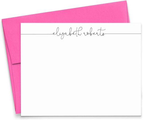 Personalized Stationery for Women, Modern Stationary for Women, FLAT OR FOLDED Note Cards with Envelopes, Your Choice of Colors and Quantity