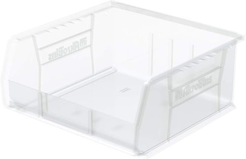 Akro-Mils 30235 AkroBins Plastic Storage Bins, Space-Saving Stackable Bins for Garage, Pantry, Craft Organization, 11″ x 11″ x 5″, Clear, 6-Pack