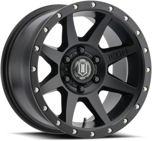 ICON Alloys Rebound, Satin Black, 17 x 8.5/6 x 5.5, 0mm Offset, 4.75″ BS, 1817858347SB