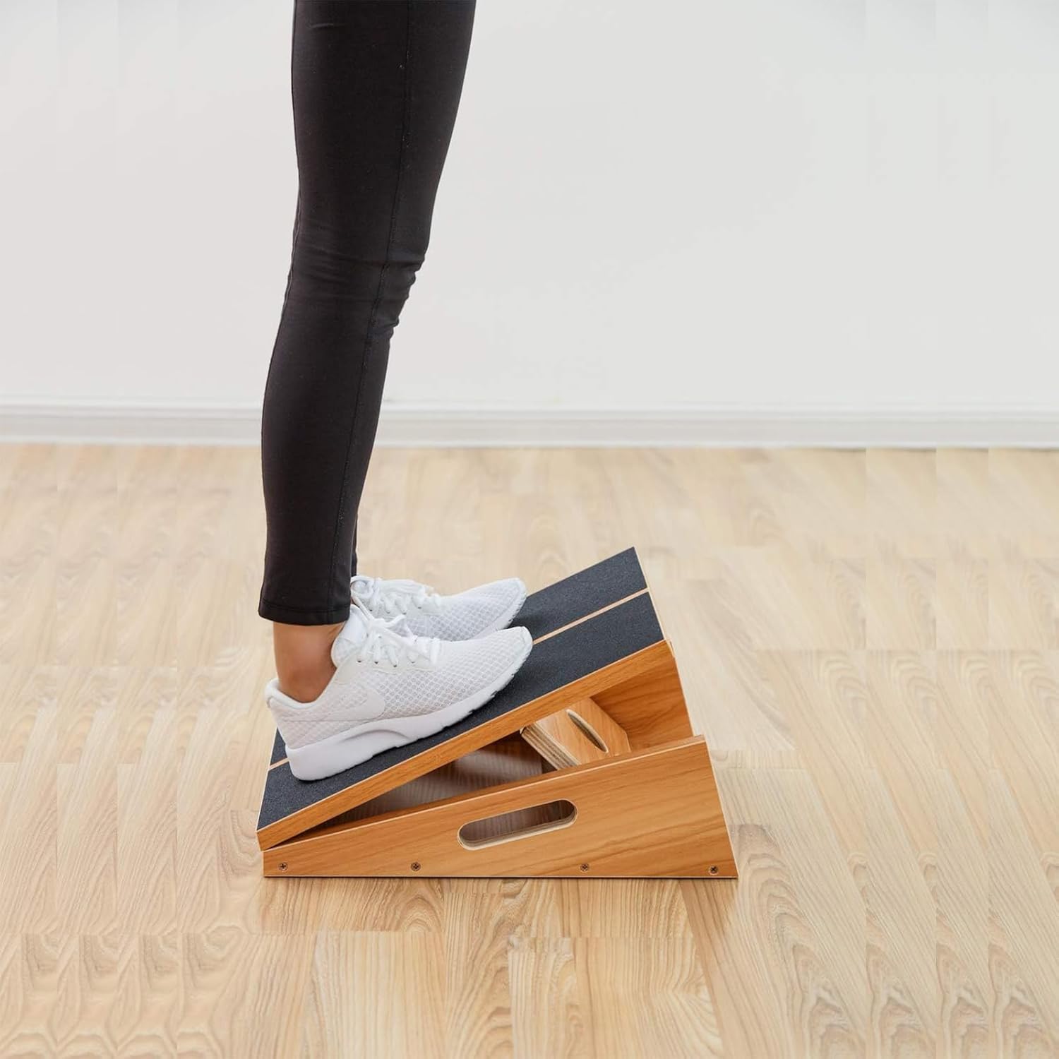 StrongTek Professional Wooden Slant Board, Adjustable Incline Board, and Calf Stretcher, Stretch Board - Extra Side-Handle Design for Portability, Full-Coverage - Image 5