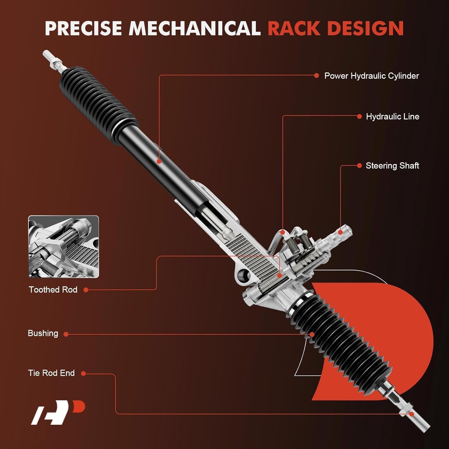 A-Premium - Hydraulic Power Steering Rack and Pinion Compatible with Honda Accord 2008 2009 2010 2011 2012 - Image 4