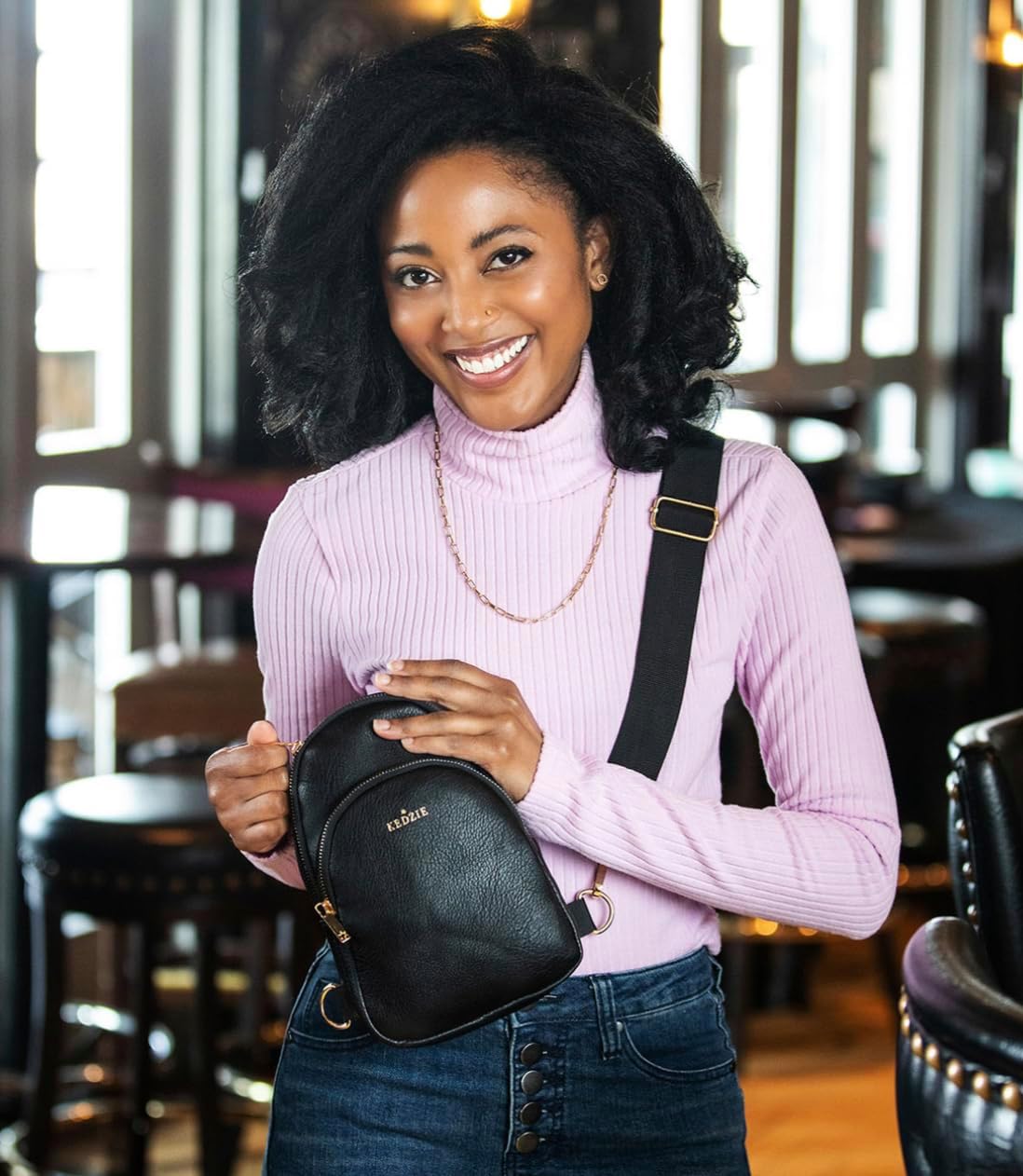 KEDZIE Sunset Sling Bag in Soft Vegan Leather Crossbody Bag Cell Phone Purse Fanny Bag Packs for Women - Image 8