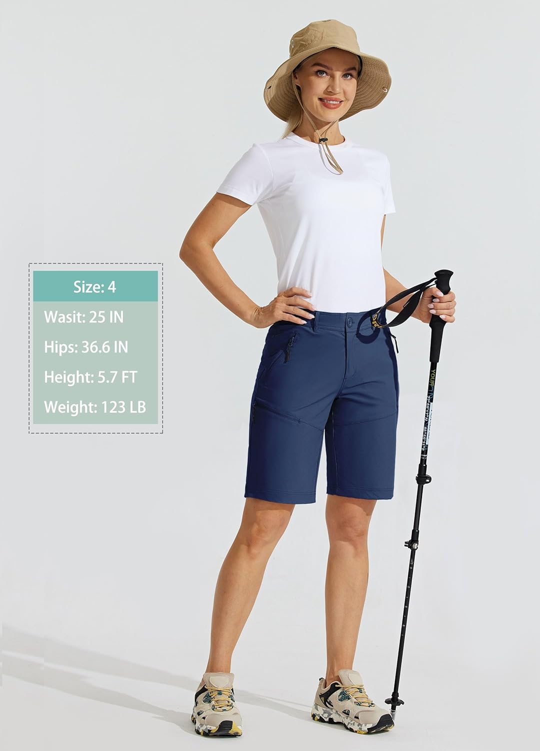 Willit Women's 10" Hiking Golf Long Shorts Quick Dry Athletic Outdoor Summer Shorts with Pockets - Image 5