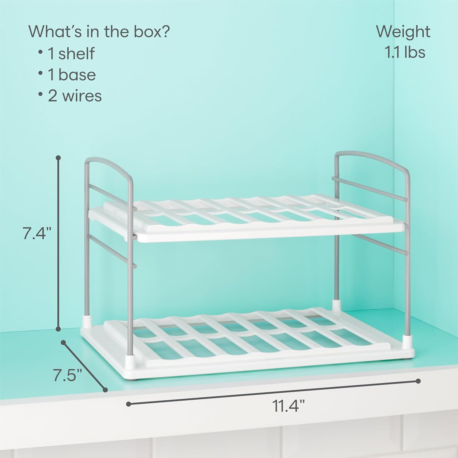 YouCopia UpSpace Water Bottle and Travel Mug Cabinet Organizer, Adjustable Storage Rack for Kitchen Organization, 2 Shelf Classic Edition - Image 3