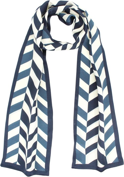 ANDANTINO 100% Silk Scarf for Women 58”*6.3” Long Shawls for Headscarf and Neck- Oblong Hair Wraps with Gift Packed