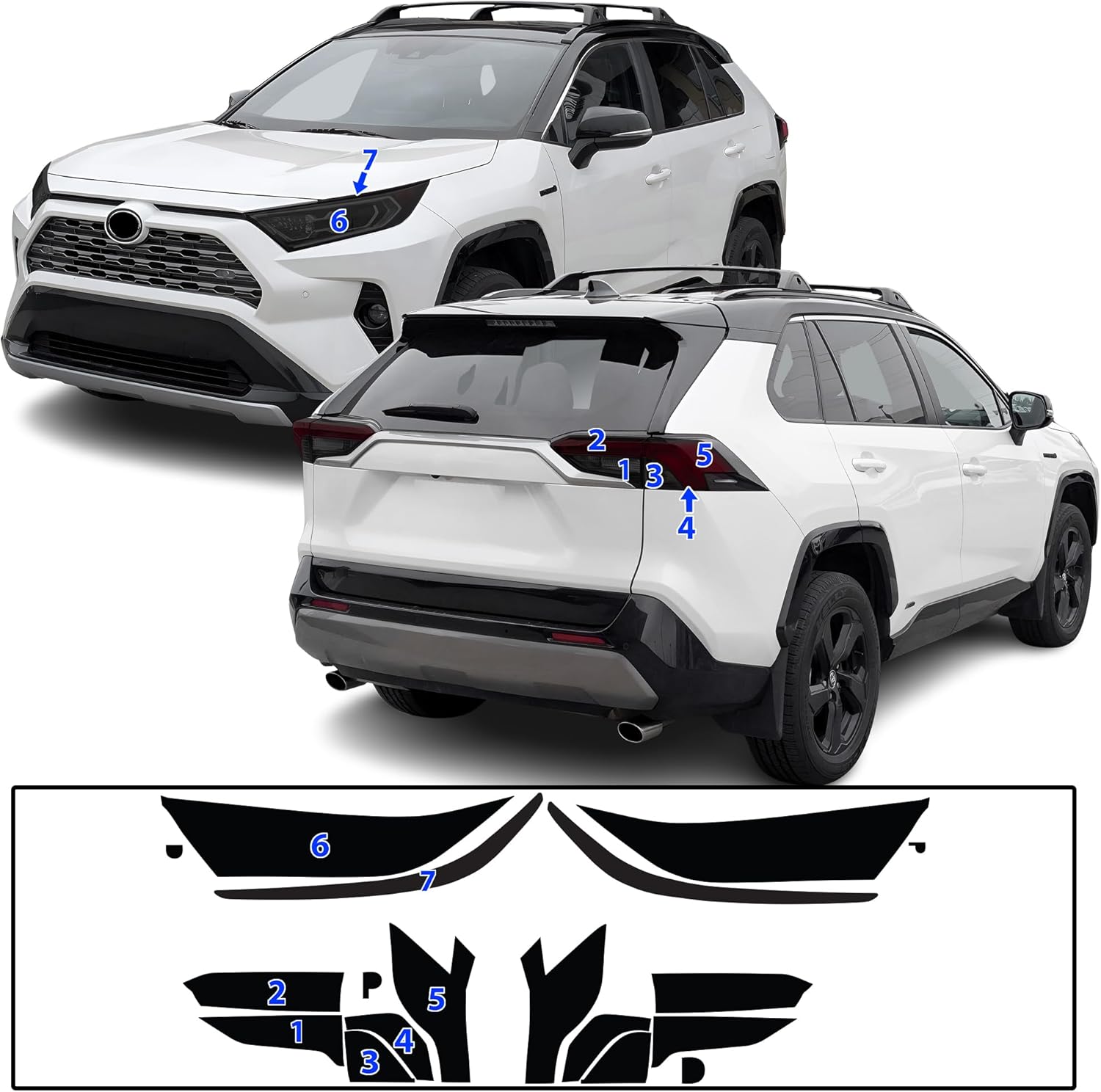 BOGAR TECH DESIGNS Full Headlight Taillight Tint Film Kit Compatible with Toyota Rav4 2019-2025, Dark Smoke - Image 5