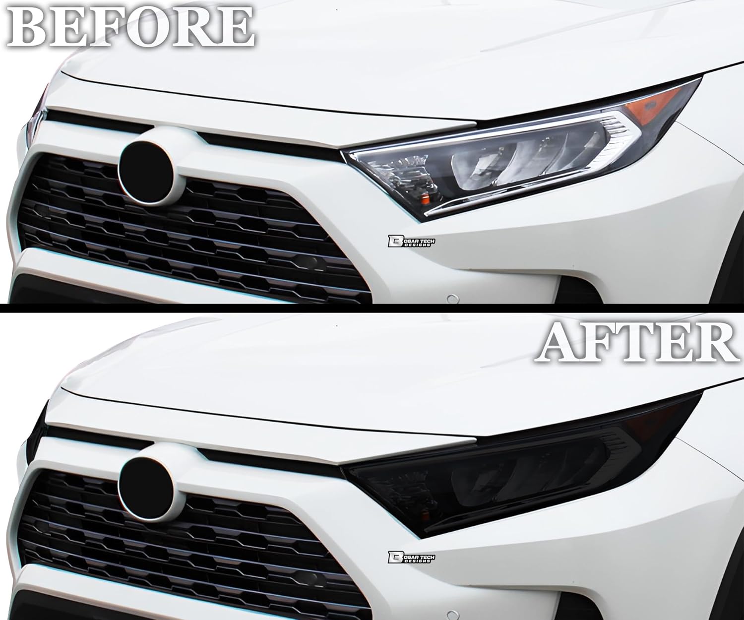 BOGAR TECH DESIGNS Full Headlight Taillight Tint Film Kit Compatible with Toyota Rav4 2019-2025, Dark Smoke - Image 3