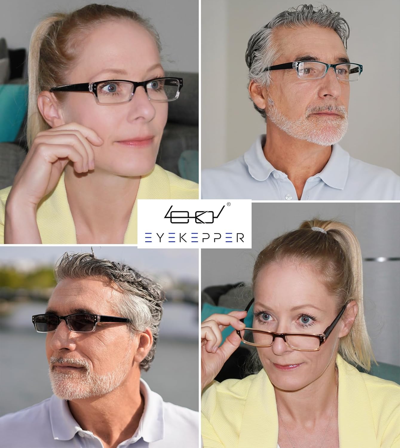 Eyekepper Reading Glasses-4 Pack Include Reading Sunglasses for Women Men Reading Under The Sun,Two-Tone Reader Eyeglasses - Image 2