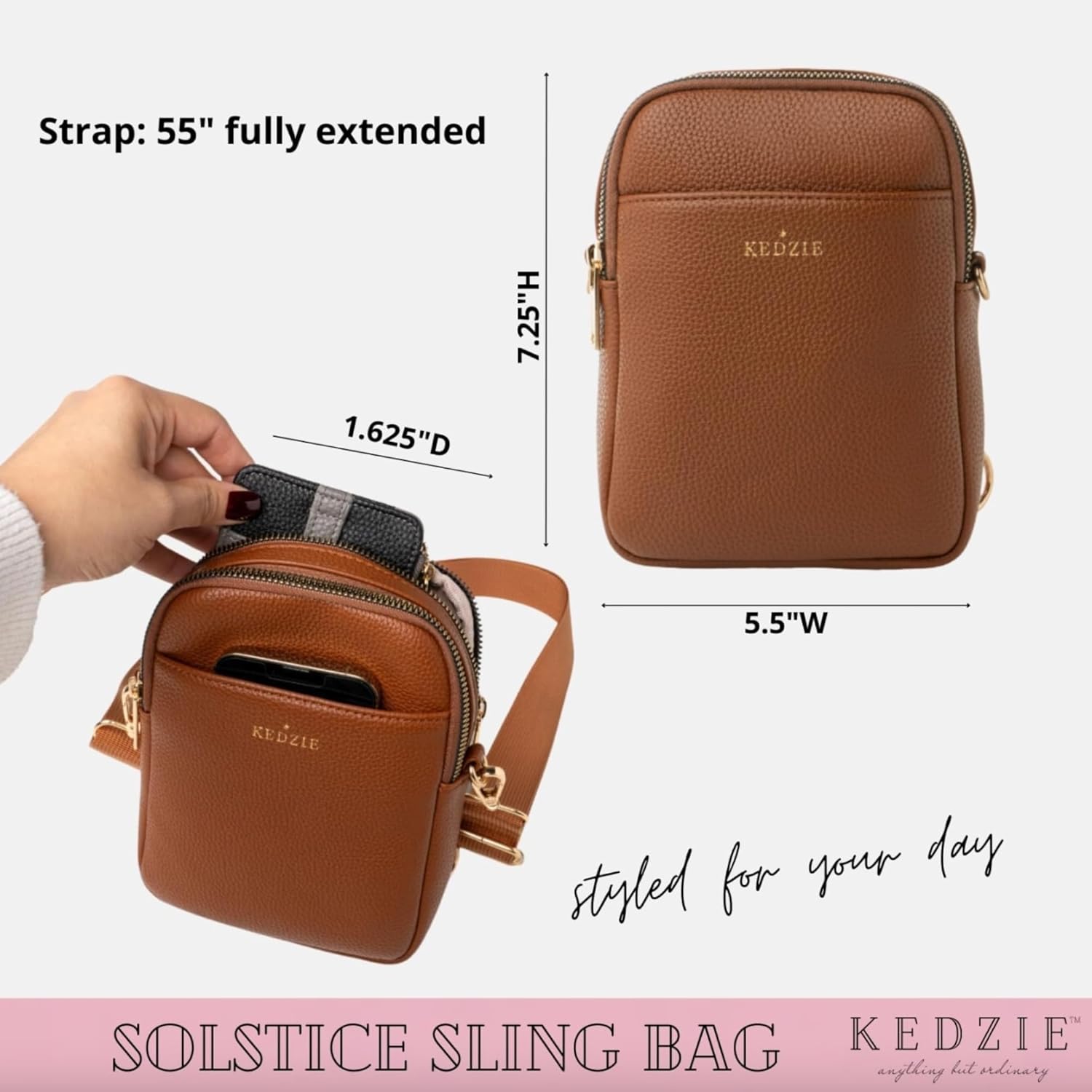 KEDZIE Solstice Convertible Sling Bag Crossbody Purse for Women - Image 3