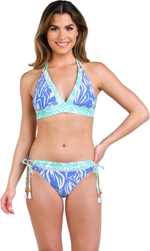 Rouched Halter Bikini Swimsuit Top