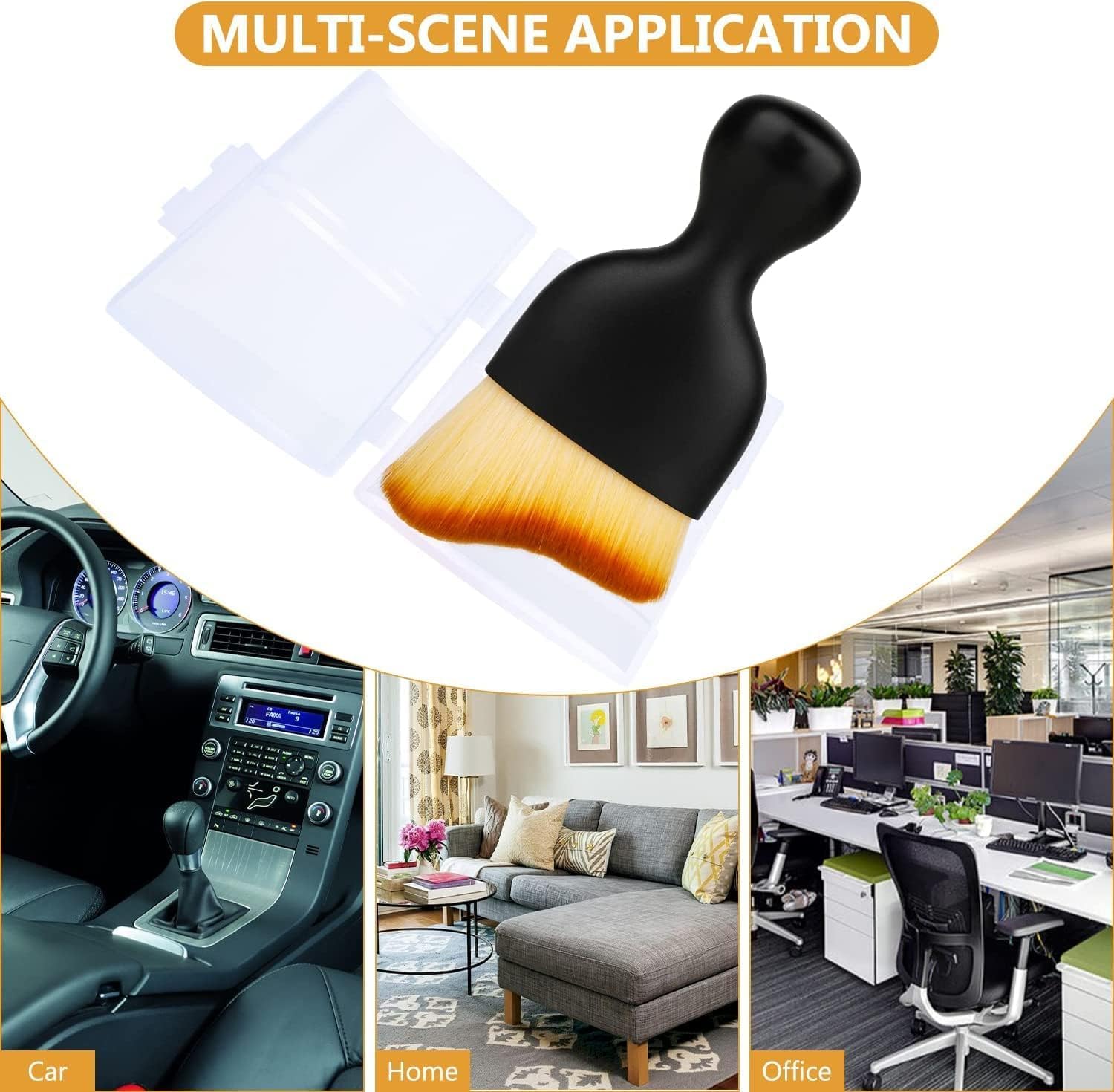 2PCS Car Interior Dust Sweeping Soft Brush, Automotive Interior Dusting Brush, Car Detailing Interior Cleaning Brush Ideal for Interior, Exterior, Dashboard, Air Vents, Soft Bristles - Image 5