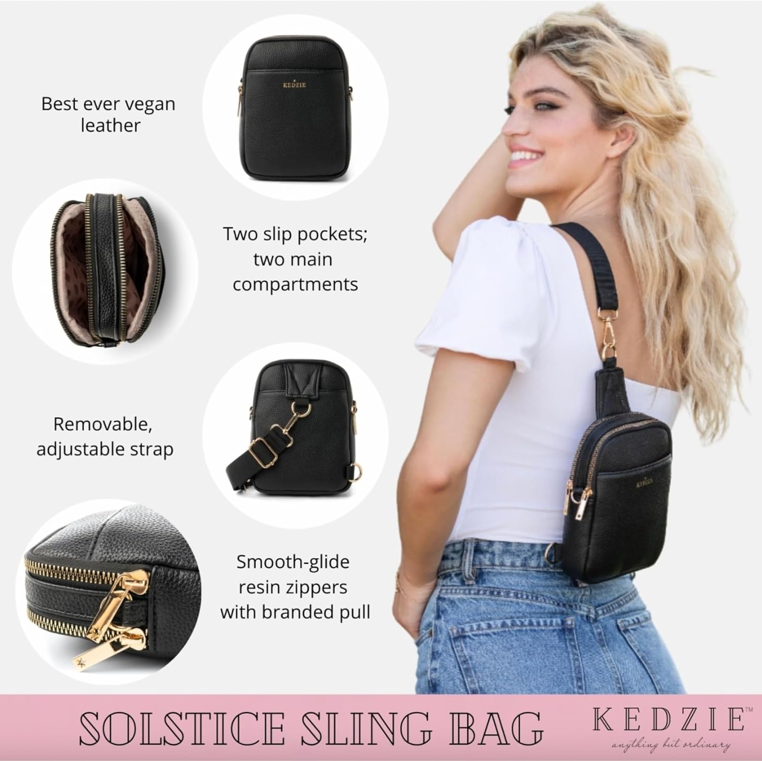 KEDZIE Solstice Convertible Sling Bag Crossbody Purse for Women - Image 2