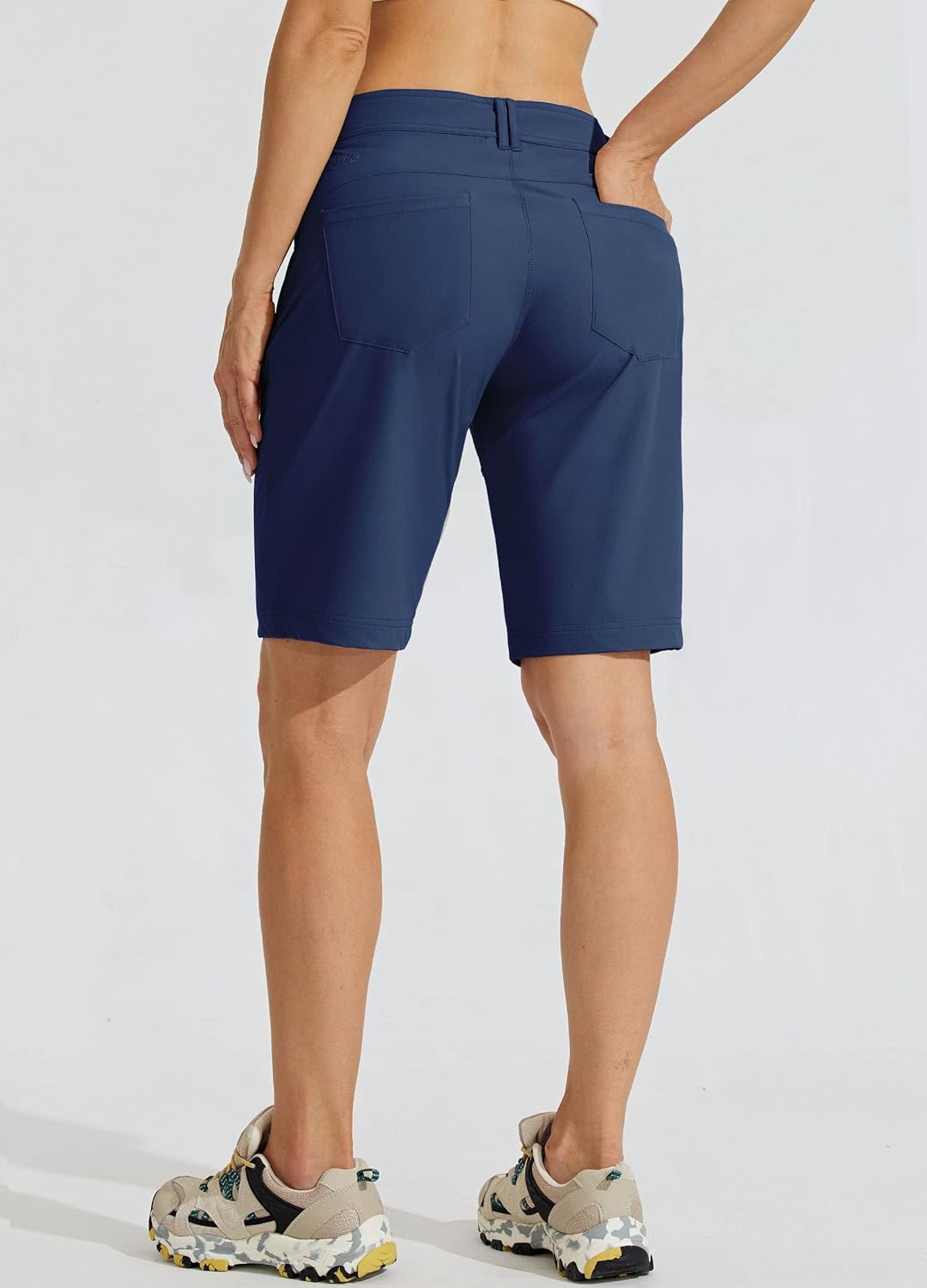 Willit Women's 10" Hiking Golf Long Shorts Quick Dry Athletic Outdoor Summer Shorts with Pockets - Image 2