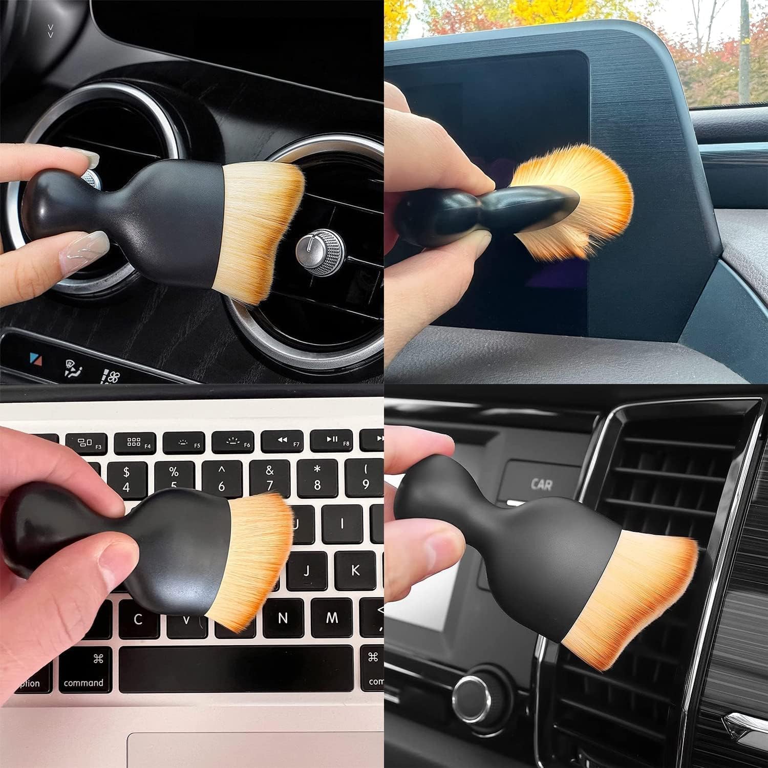 2PCS Car Interior Dust Sweeping Soft Brush, Automotive Interior Dusting Brush, Car Detailing Interior Cleaning Brush Ideal for Interior, Exterior, Dashboard, Air Vents, Soft Bristles - Image 3