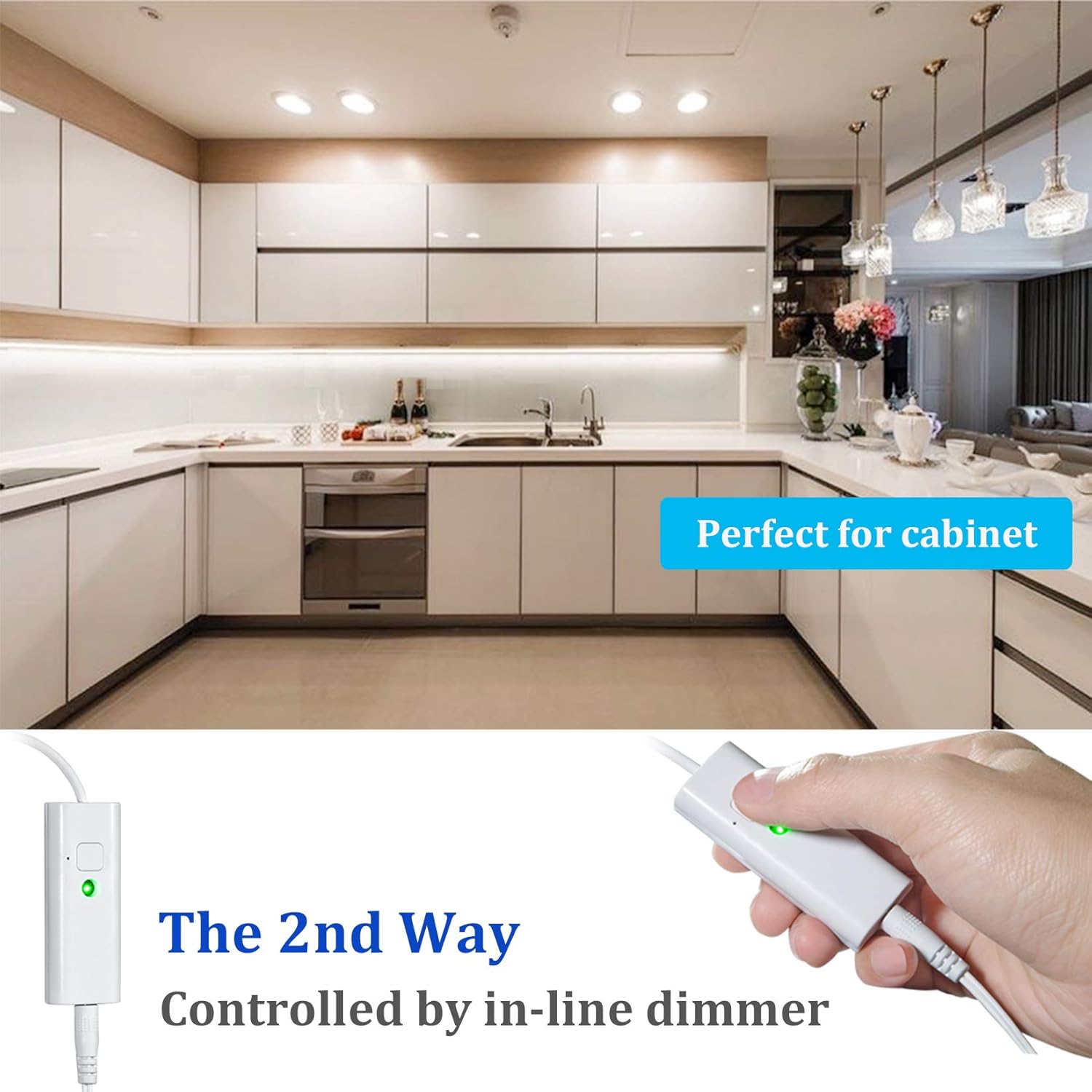 WOBANE White LED Strip Lights, Dimmable LED Light Strip Kit, 16.4ft Flexible Tape Lights for Bedroom,Kitchen,Under Cabinet,Bright 6500K Daylight, LED Mirror Lighting for Vanity Makeup Dressing Table - Image 3