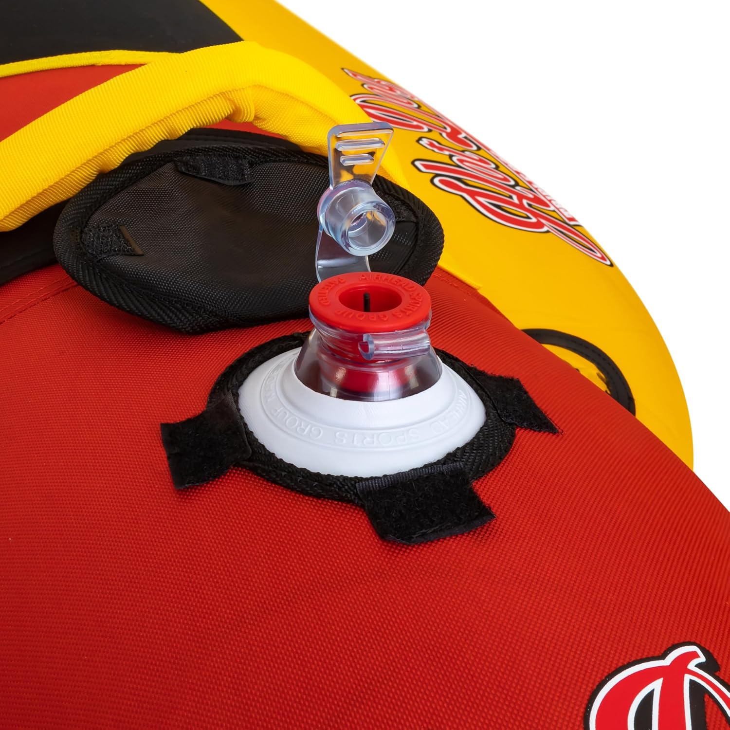 Airhead Hot Dog Towable | Multiple Models, Tube for Boating and Water Sports, Neoprene Seat Pads, Double-Stitched Full Nylon Cover, and Boston Valve for Convenient Inflating & Deflating - Image 4