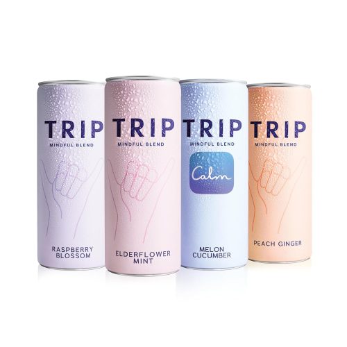 Trip Mindful Blend, Lightly Sparkling Adaptogen Seltzer, Mocktail w/ 120mg Magnesium Citrate with Ashwagandha, Lions Mane & L Theanine, No Added Sugar, Vegan, Original Variety Pack, 12 Oz, 12Pk