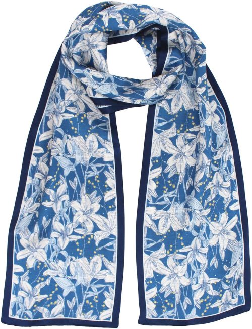 ANDANTINO 100% Silk Scarf for Women 58”*6.3” Long Shawls for Headscarf and Neck- Oblong Hair Wraps with Gift Packed