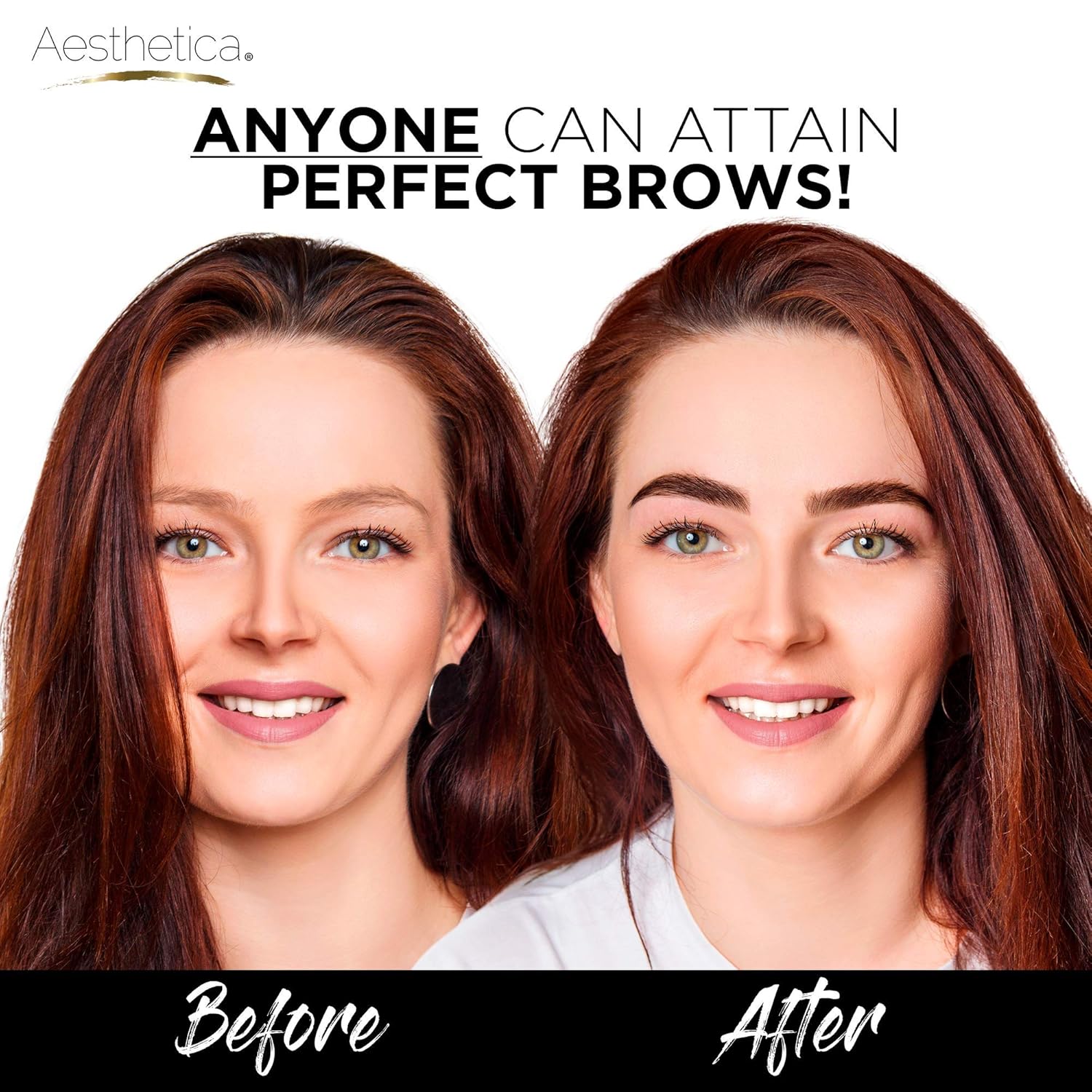 Aesthetica Brow Contour Kit 16-Piece Eyebrow Makeup Palette Set 6 Eyebrow Powders, 5 Eyebrow Stencils, Spoolie/Brush Duo, Tweezers, Eye Brow Wax, Highlighter - Unique Gifts For Women For Her Birthday - Image 5
