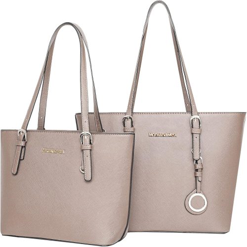 Montana West Tote Handbag for Women Vegan Leather Shoulder Bag Large and Medium 2PCS Purses Set MWC2-G030BZ